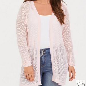 Torrid Pointelle Cardigan Open Front Sweater